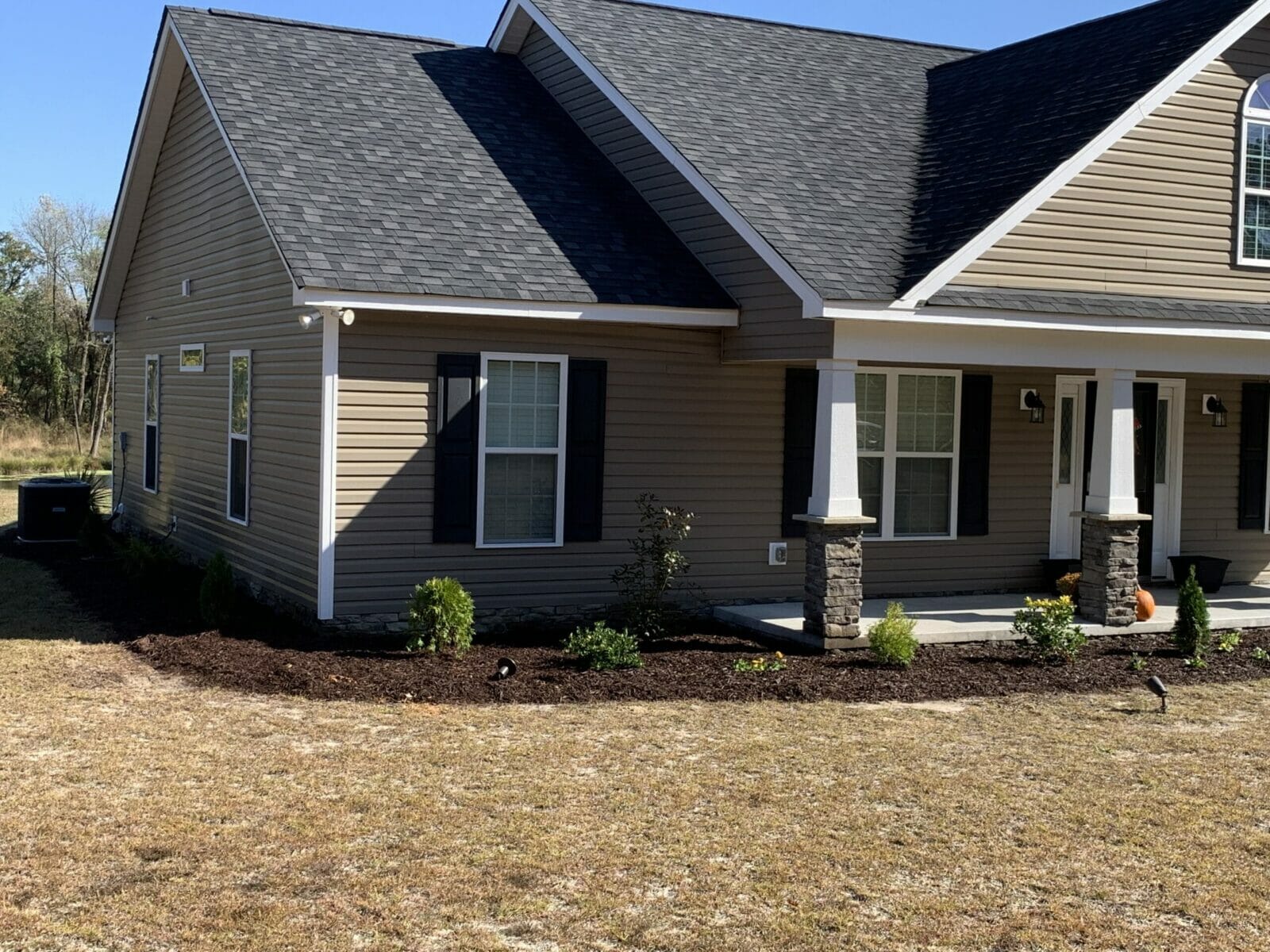 New landscaping around home